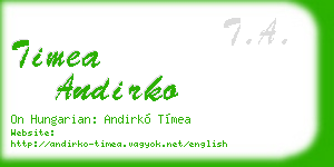timea andirko business card